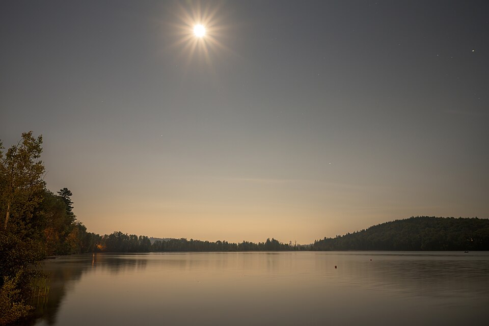 Lac Delage at night, Quebec, Canada