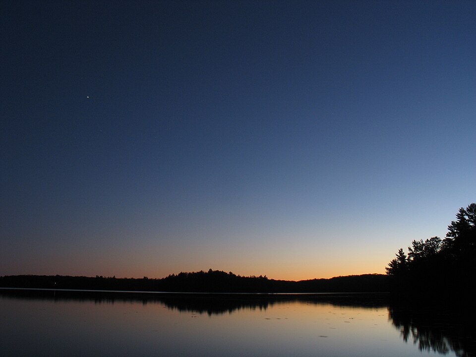 Venus over Otter Lake, from Goddard Bay