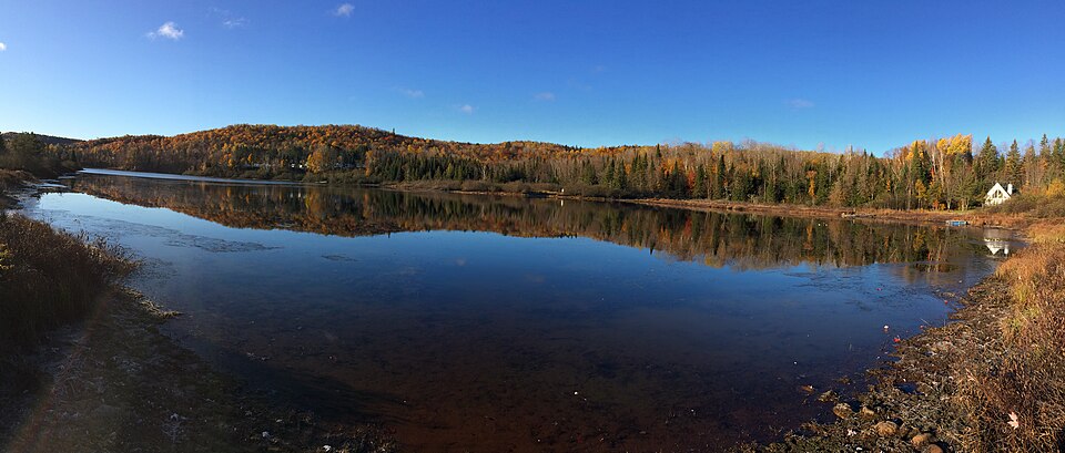 Lake in fall in Canada