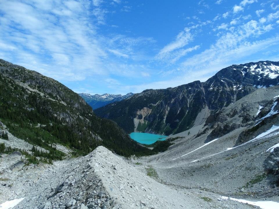 Joffre lakes from above Pemberton BC
