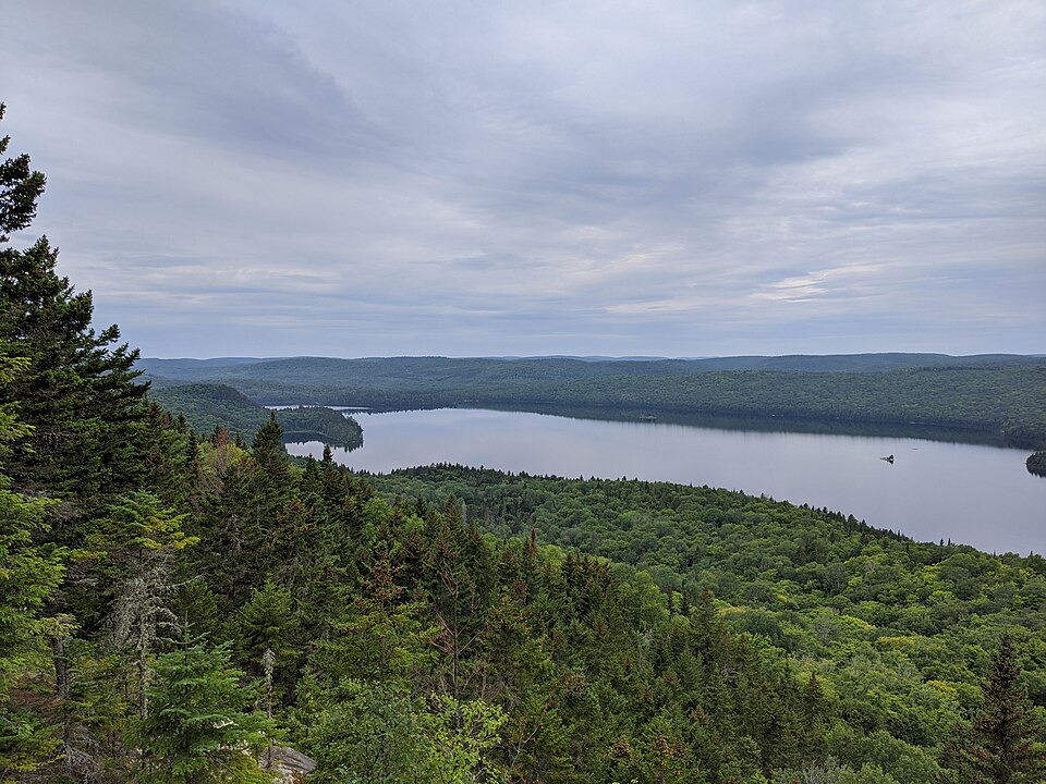 View of Lac Saint-Bernard from the cliffs above